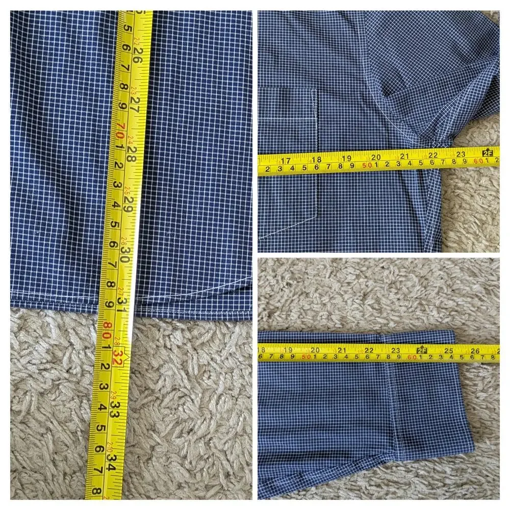 J.Crew Thompson Wrinkle Free Button Down Shirt L/16-16.5 Blue Cotton Career Work